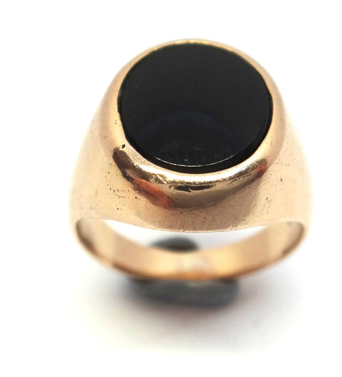 9ct Yellow Gold & Onyx Oval Signet Ring