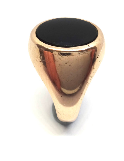 9ct Yellow Gold & Onyx Oval Signet Ring