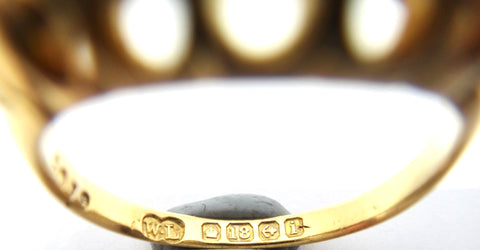 ANTIQUE 18ct Yellow Gold & 5 Stone Diamond Ring - Birmingham, 1908