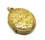 ANTIQUE 15ct Gold Engraved Locket Pendant