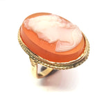 ANTIQUE 9ct Gold Hardstone Cameo Ring c.1900