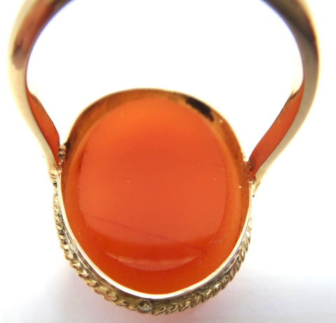 ANTIQUE 9ct Gold Hardstone Cameo Ring c.1900