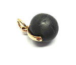 ANTIQUE 9ct Gold & Musket Ball Spinner Pendant