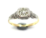 ANTIQUE 18ct Gold & Diamond Solitaire Ring c.1910