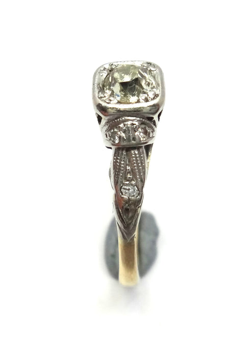 ANTIQUE 18ct Gold & Diamond Solitaire Ring c.1910