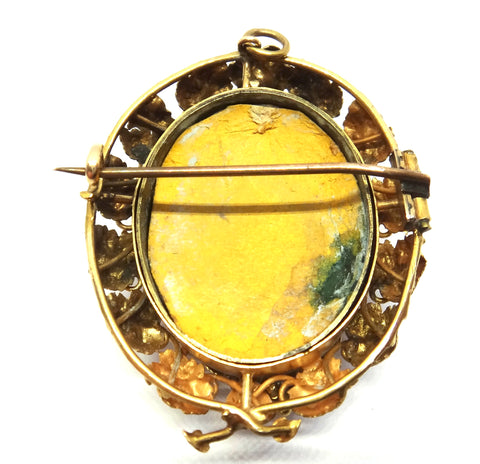 Australian ANTIQUE 18ct Gold & Garnet GOLDFIELDS Locket Brooch c.1865