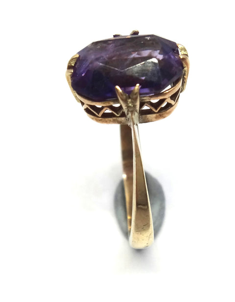 ANTIQUE 9ct Gold & Amethyst Ring