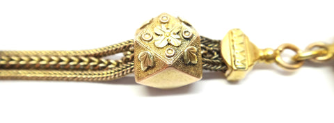 ANTIQUE 15ct & 9ct Gold Albertina Fob Chain c.1880