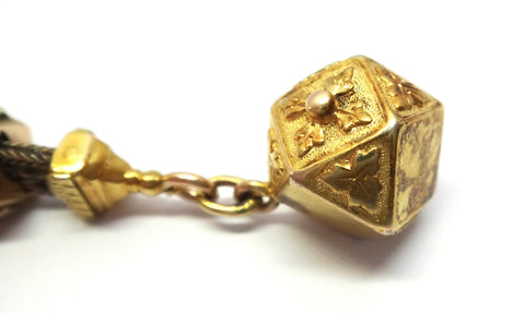 ANTIQUE 15ct & 9ct Gold Albertina Fob Chain c.1880