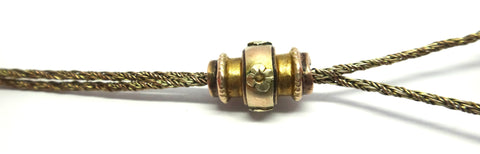 ANTIQUE 9ct Gold Flower Basket, Albertina Fob Chain c.1880