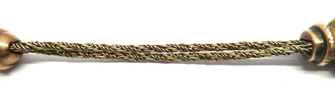 ANTIQUE 9ct Gold Flower Basket, Albertina Fob Chain c.1880