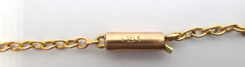 ANTIQUE 9ct Gold & White Sapphire Drop Necklace c.1900