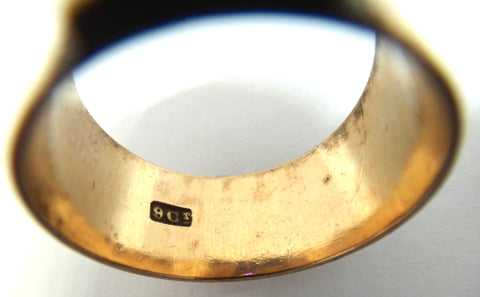 ANTIQUE 9ct Rose Gold & Garnet Cigar Band Ring c.1900