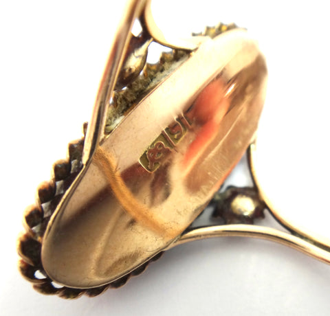 Australian made ANTIQUE 9ct Gold and Goldstone Ring c.1920