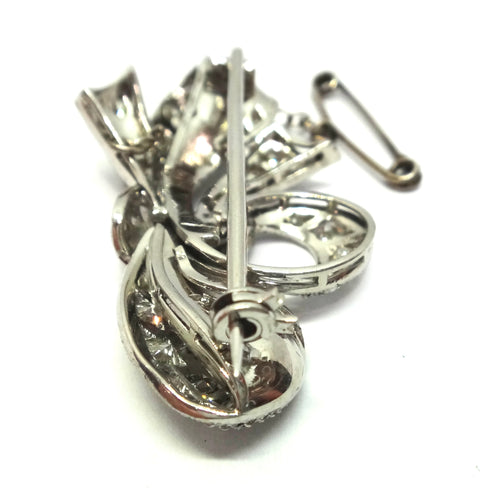 1950s Platinum & Diamond Bow Brooch - VAL $10,420