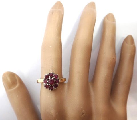 ANTIQUE 18ct Gold, Platinum & RUBY Daisy Ring - Willis of Melbourne c.1910
