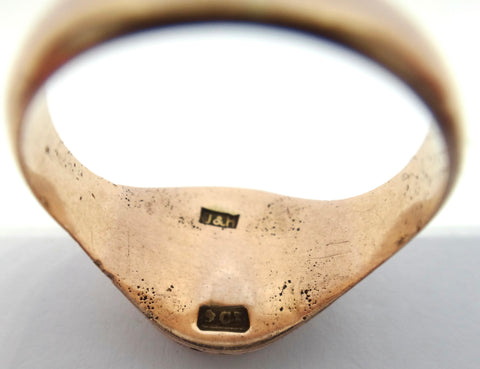 ANTIQUE 9ct Rose Gold Signet/Locket Ring c.1880