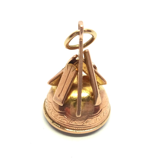 ANTIQUE 9ct Gold & White Chalcedony MASONIC Seal Fob - Birmingham 1909