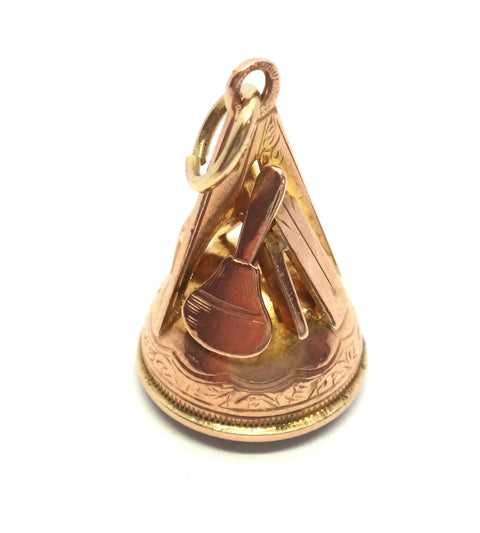 ANTIQUE 9ct Gold & White Chalcedony MASONIC Seal Fob - Birmingham 1909