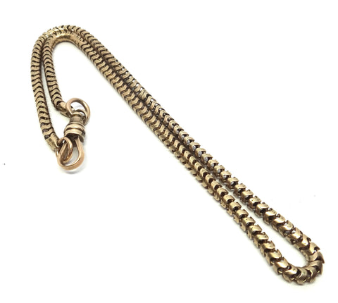 ANTIQUE 9ct Yellow Gold Snake Link Choker Necklace c.1890