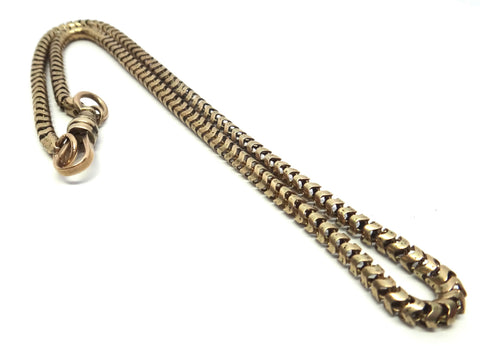 ANTIQUE 9ct Yellow Gold Snake Link Choker Necklace c.1890