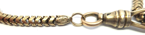 ANTIQUE 9ct Yellow Gold Snake Link Choker Necklace c.1890