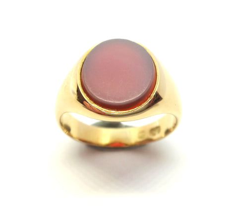 ANTIQUE 18ct Yellow Gold & Sardonyx Signet Ring c.1900