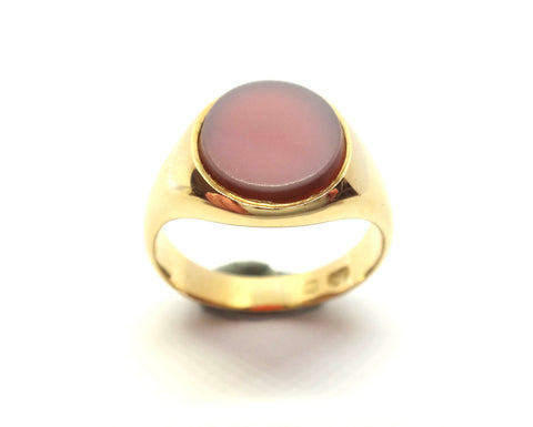 ANTIQUE 18ct Yellow Gold & Sardonyx Signet Ring c.1900