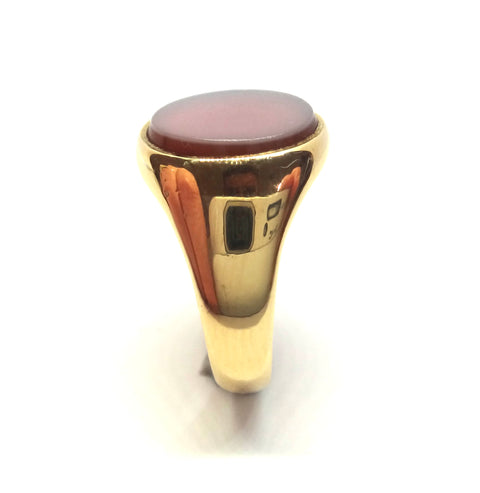 ANTIQUE 18ct Yellow Gold & Sardonyx Signet Ring c.1900