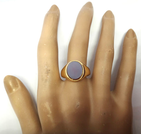 ANTIQUE 18ct Yellow Gold & Sardonyx Signet Ring c.1900
