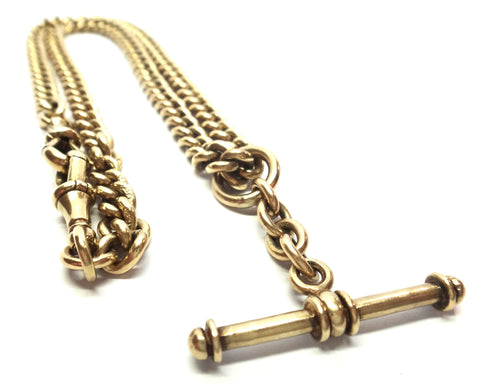 Heavy ANTIQUE 9ct Yellow Gold Albert Chain Necklace c.1900