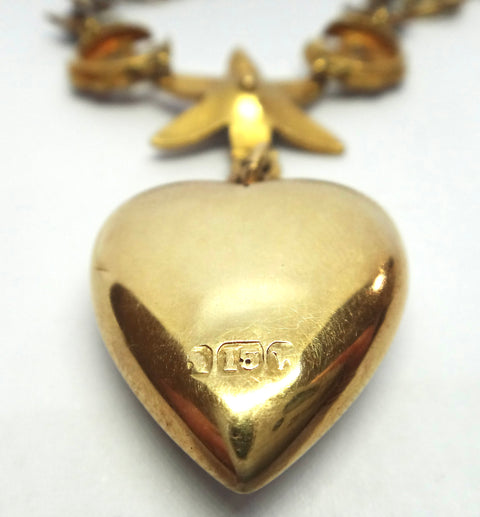 ANTIQUE 15ct Gold & Seed Pearl Decorative Necklace - Willis, Melbourne c.1900