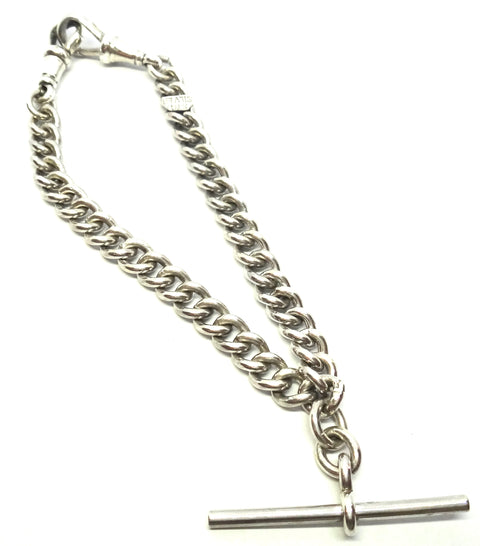 ANTIQUE Sterling Silver Albert Fob Bracelet c.1900