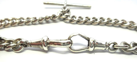 ANTIQUE Sterling Silver Albert Fob Bracelet c.1900