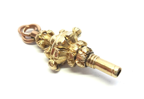 ANTIQUE 15ct Gold Watch Key Pendant c.1880