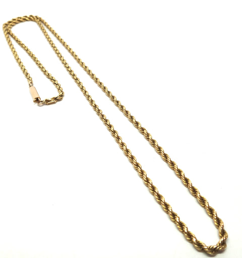 ANTIQUE 15ct Yellow Gold Rope Twist Necklace c.1900