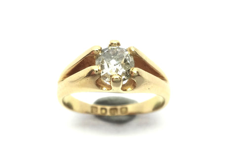 ANTIQUE 18ct Yellow Gold & Diamond Gypsy Ring, London 1896 - VAL $5,600