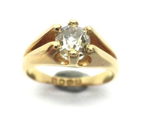 ANTIQUE 18ct Yellow Gold & Diamond Gypsy Ring, London 1896 - VAL $5,600