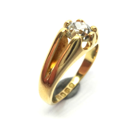 ANTIQUE 18ct Yellow Gold & Diamond Gypsy Ring, London 1896 - VAL $5,600