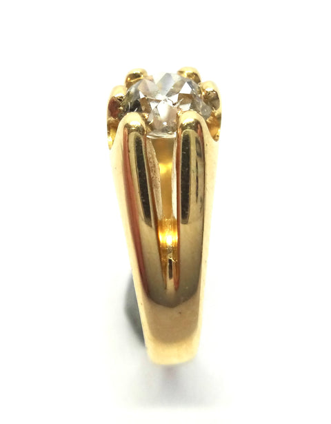 ANTIQUE 18ct Yellow Gold & Diamond Gypsy Ring, London 1896 - VAL $5,600