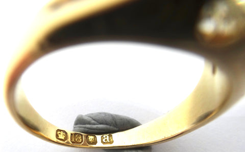 ANTIQUE 18ct Yellow Gold & Diamond Gypsy Ring, London 1896 - VAL $5,600