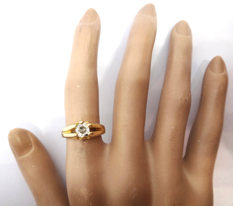 ANTIQUE 18ct Yellow Gold & Diamond Gypsy Ring, London 1896 - VAL $5,600
