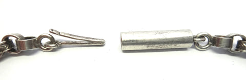 ANTIQUE Silver Engraved Blecher Link Necklace c.1900