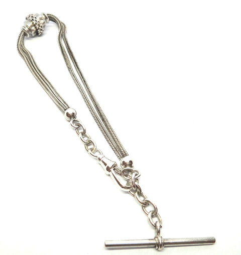 ANTIQUE Silver Albertina Bracelet c.1890-1900