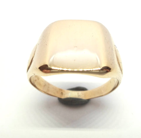 Mid Century 9ct Yellow Gold Square Signet Ring c.1950