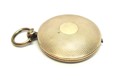 VICTORIAN 9ct Gold & Enamel Mourning Locket Pendant c.1862