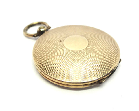 VICTORIAN 9ct Gold & Enamel Mourning Locket Pendant c.1862