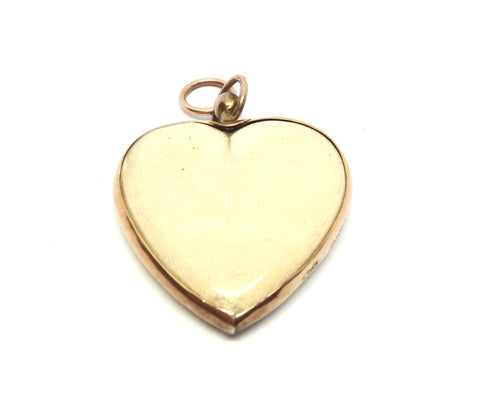 ANTIQUE 9ct Rose Gold Double Sided Heart Shaped Locket Pendant - Chester 1901