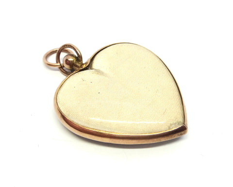 ANTIQUE 9ct Rose Gold Double Sided Heart Shaped Locket Pendant - Chester 1901