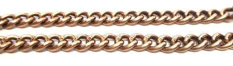 ANTIQUE 9ct Rose Gold Albert Fob Chain Necklace c.1900